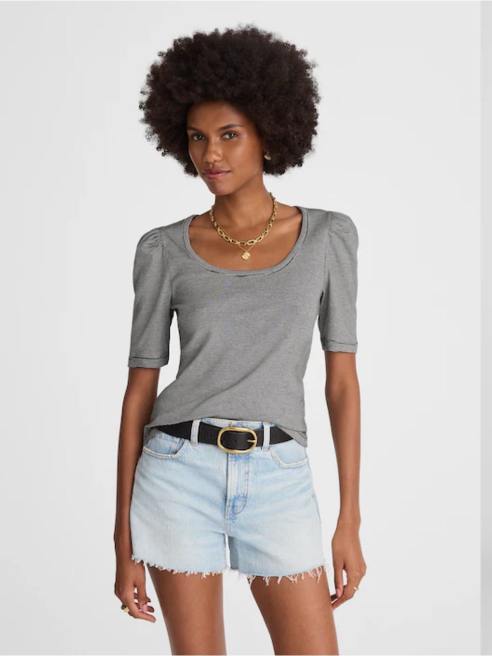 MADEWELL Puff Sleeve Scoop Neck Tee